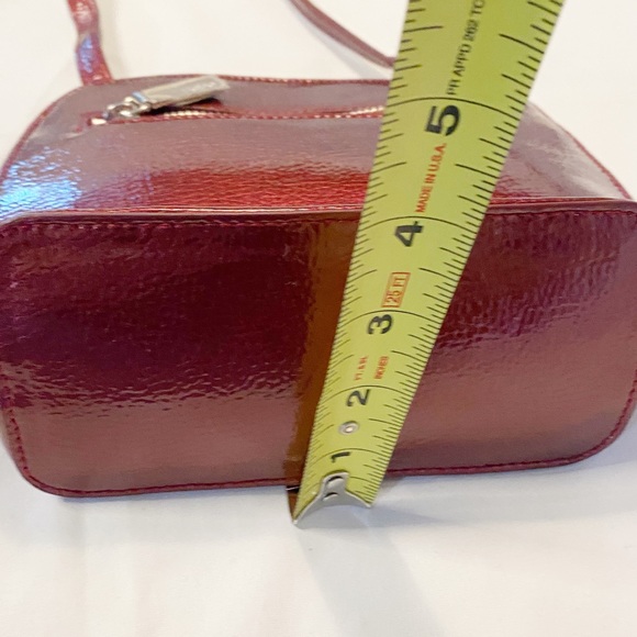 Hobo Camila Metallic Leather Burgundy Crossbody Satchel - Picture 11 of 13